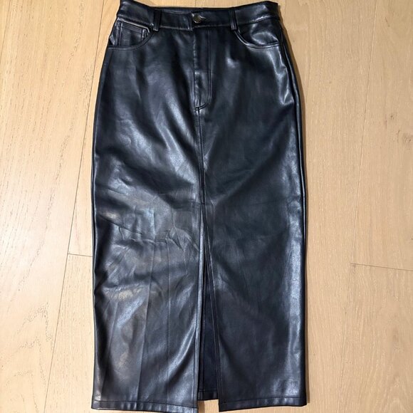 NWOT Dynamite Gigi Faux Leather Midi Skirt XS - Picture 4 of 6